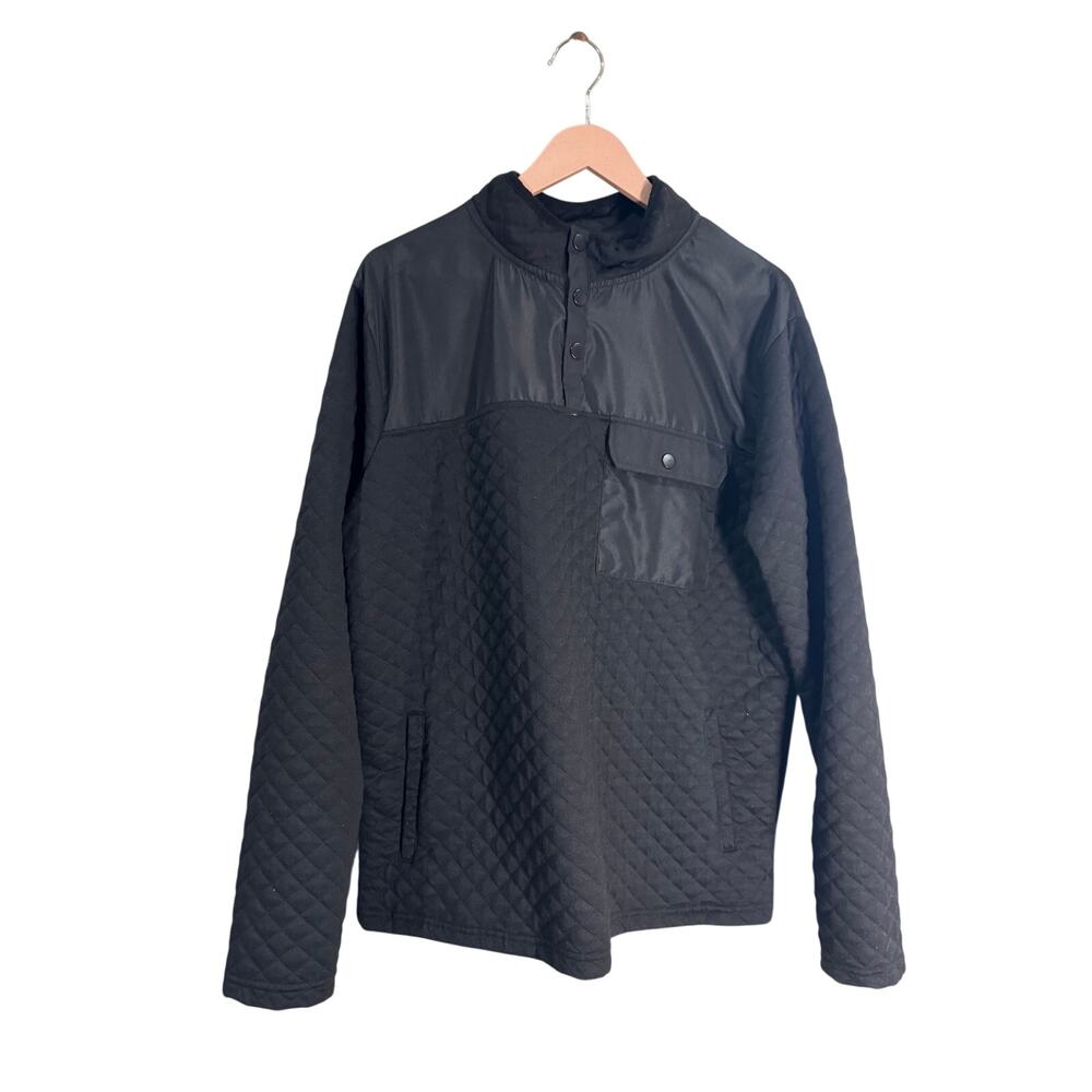 Nomad Nicholas Black 1/4 Quilt Snap Fleece Pullover Large